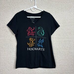 Wizarding World Harry Potter Universal Womens Lg Black Hogwarts House‎ T Shirt